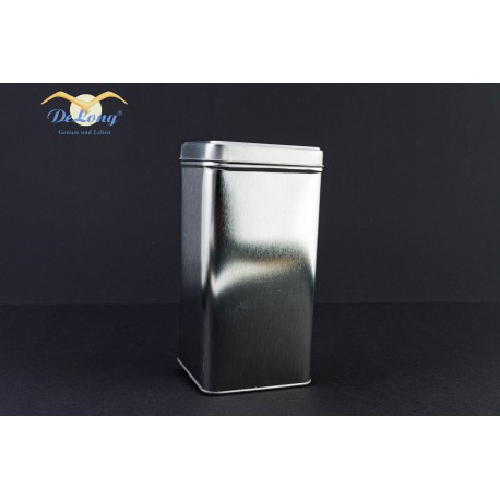 Teedose silber für Etiketten