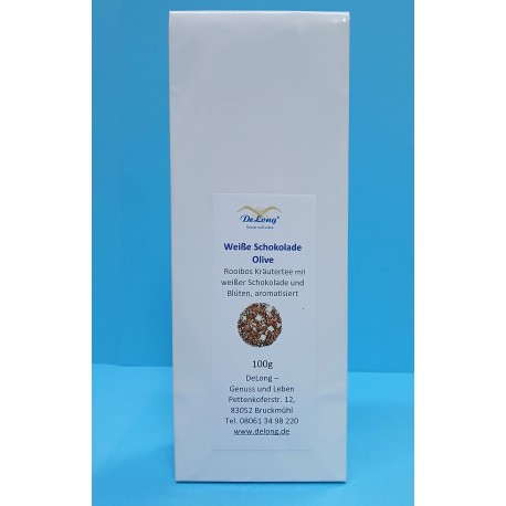 Weiße Schokolade Olive 100g / 85.00€ / kg