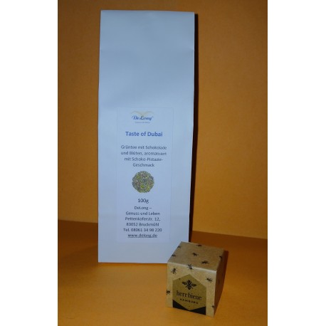 Grüntee Taste of Dubai + 1 Nusshonigpraline